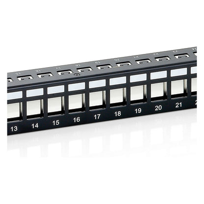 Equip Patchpanel 24x Cat6 19" FTP 1HE Keystone Montage sw
