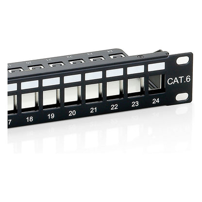 Equip Patchpanel 24x Cat6 19" FTP 1HE Keystone Montage sw