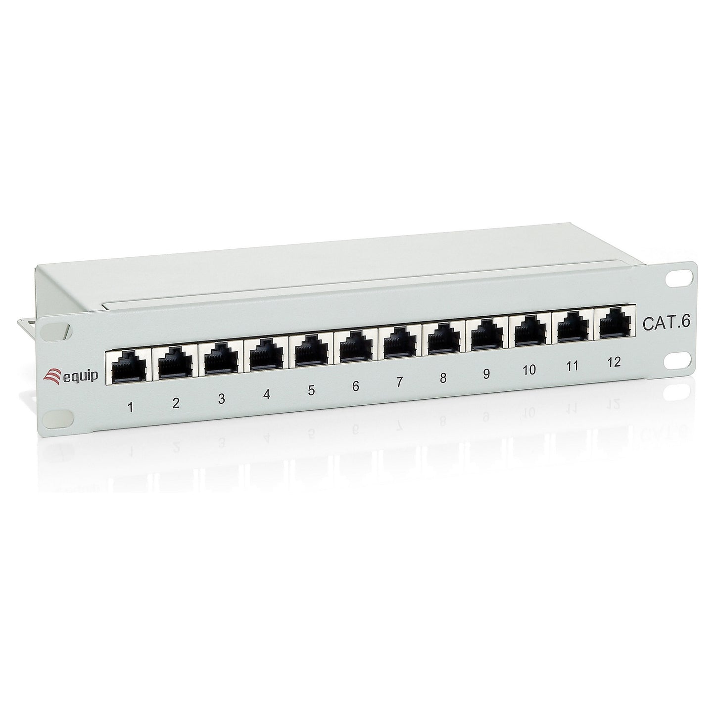 Equip Patchpanel 12x RJ45 Cat6 10" FTP 1HE ISO/IEC hellgrau