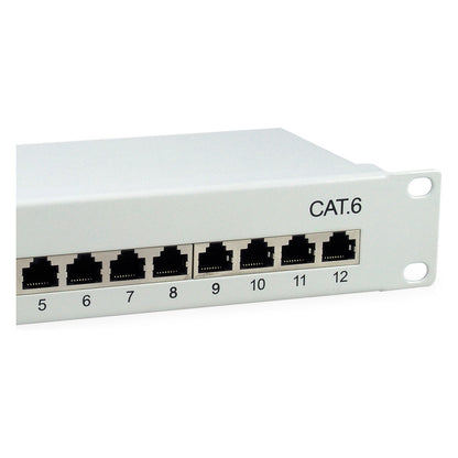 Equip Patchpanel 12x RJ45 Cat6 10" FTP 1HE ISO/IEC hellgrau