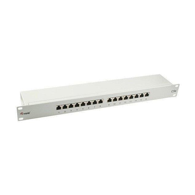 Equip Patchpanel 16x RJ45 Cat5e 19" FTP 1HE hellgrau