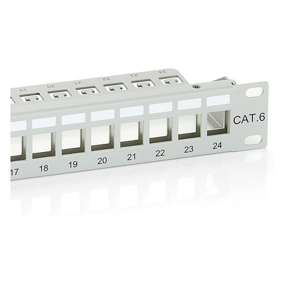 Equip Patchpanel 24x Cat6 19" FTP 1HE Keystone Montage gr