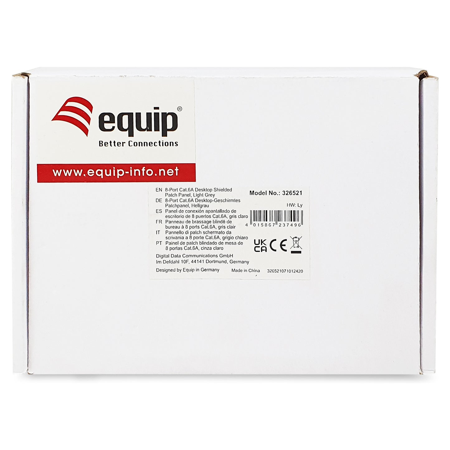 Equip Patchpanel 8x RJ45 Cat6A FTP 1HE Keystone Montage gr