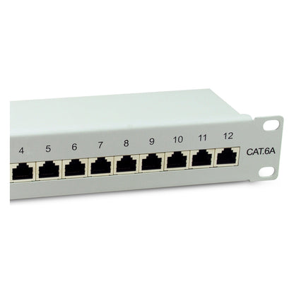 Equip Patchpanel 12x RJ45 Cat6A 10" FTP 1HE Premium hellgrau