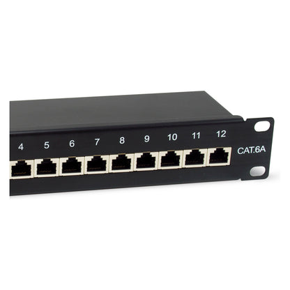 Equip Patchpanel 12x RJ45 Cat6A 10" FTP 1HE Premium schwarz