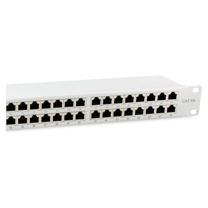 Equip Patchpanel 48x RJ45 Cat6A 19" FTP 1HE Premium hellgrau