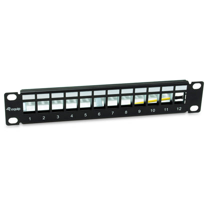Equip Patchpanel 12x Cat6A 10" FTP 1HE Keystone Montage sw