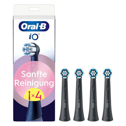 Oral-B iO Aufsteckbürsten Sanfte Reinigung BLACK 4er