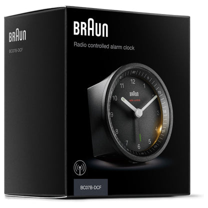 BRAUN Funkwecker BC 07 B-DCF schwarz Kunststoff. Ø 8.0 cm