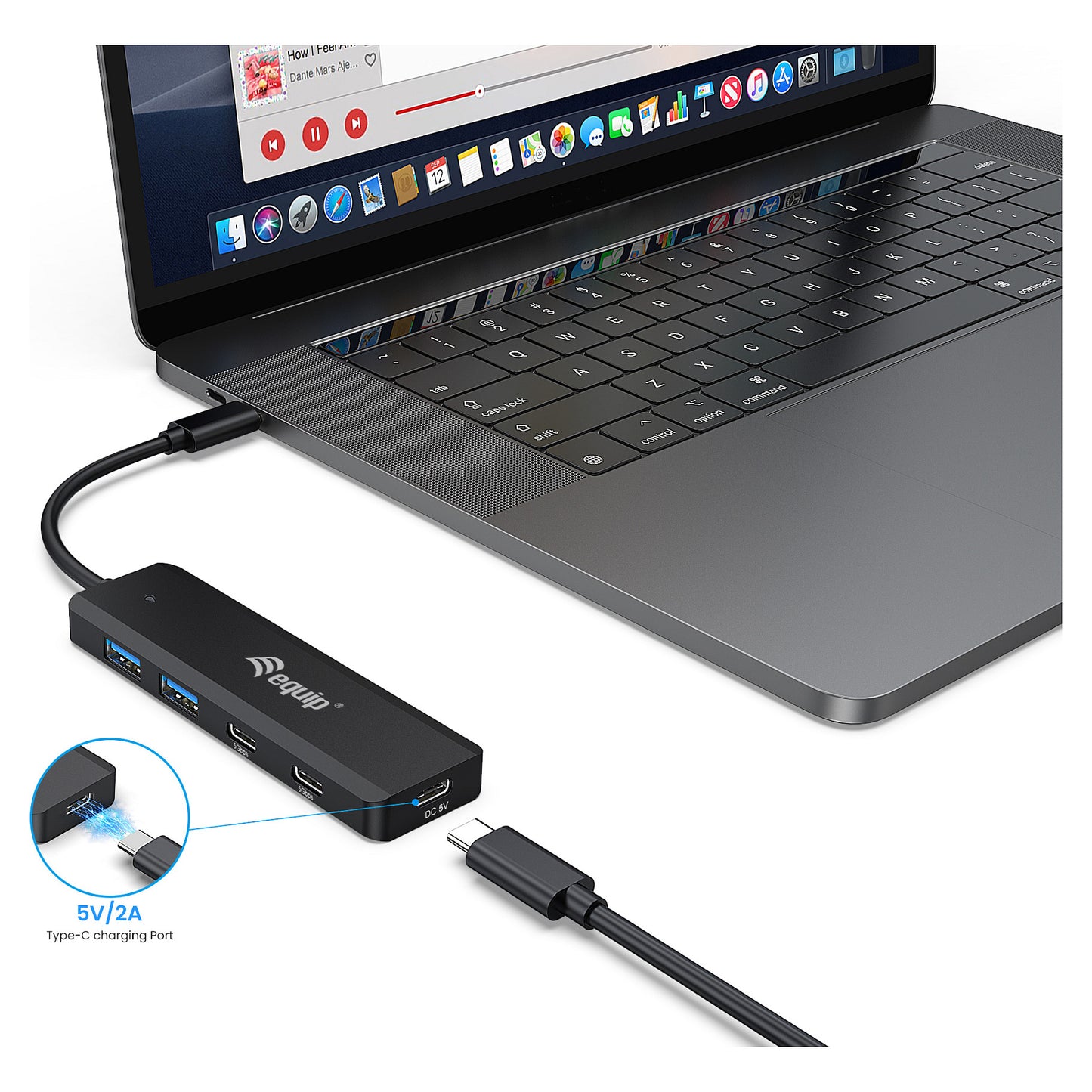 Equip USB-Hub 4-Port 3.2/C->2xUSB-C 2xUSB-A 5Gbps o.Netz.sw