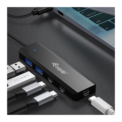 Equip USB-Hub 4-Port 3.2/C->2xUSB-C 2xUSB-A 5Gbps o.Netz.sw