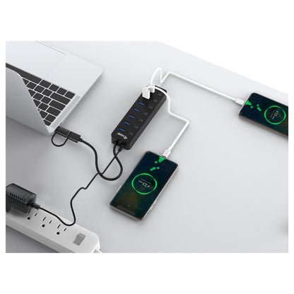 Equip USB-Hub 7-Port 3.2 ->7x3.2 5Gbps m.Netzteil sw