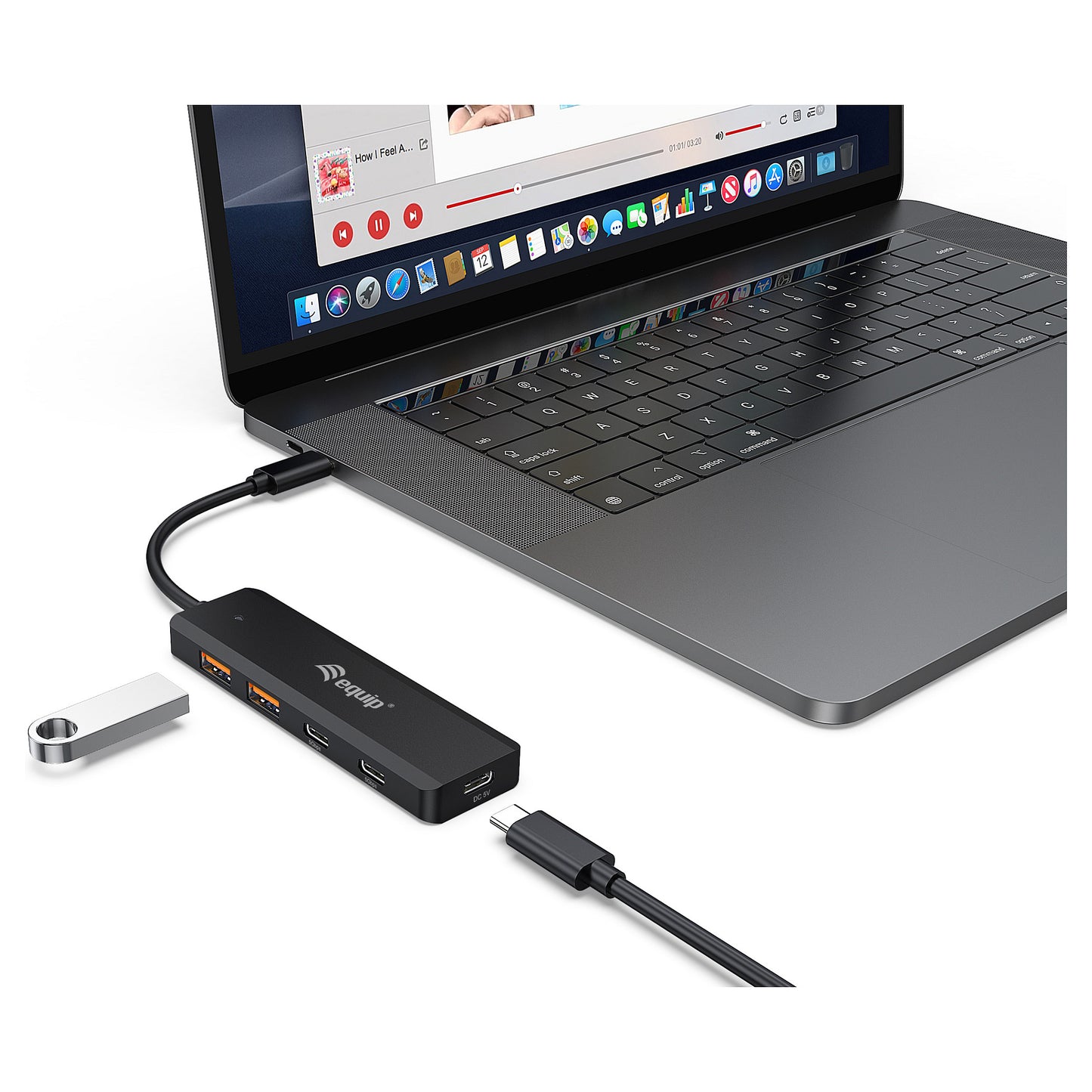 Equip USB-Hub 4-Port 3.2/C->2xUSB-C 2xUSB-A 10Gbps o.Netz.sw