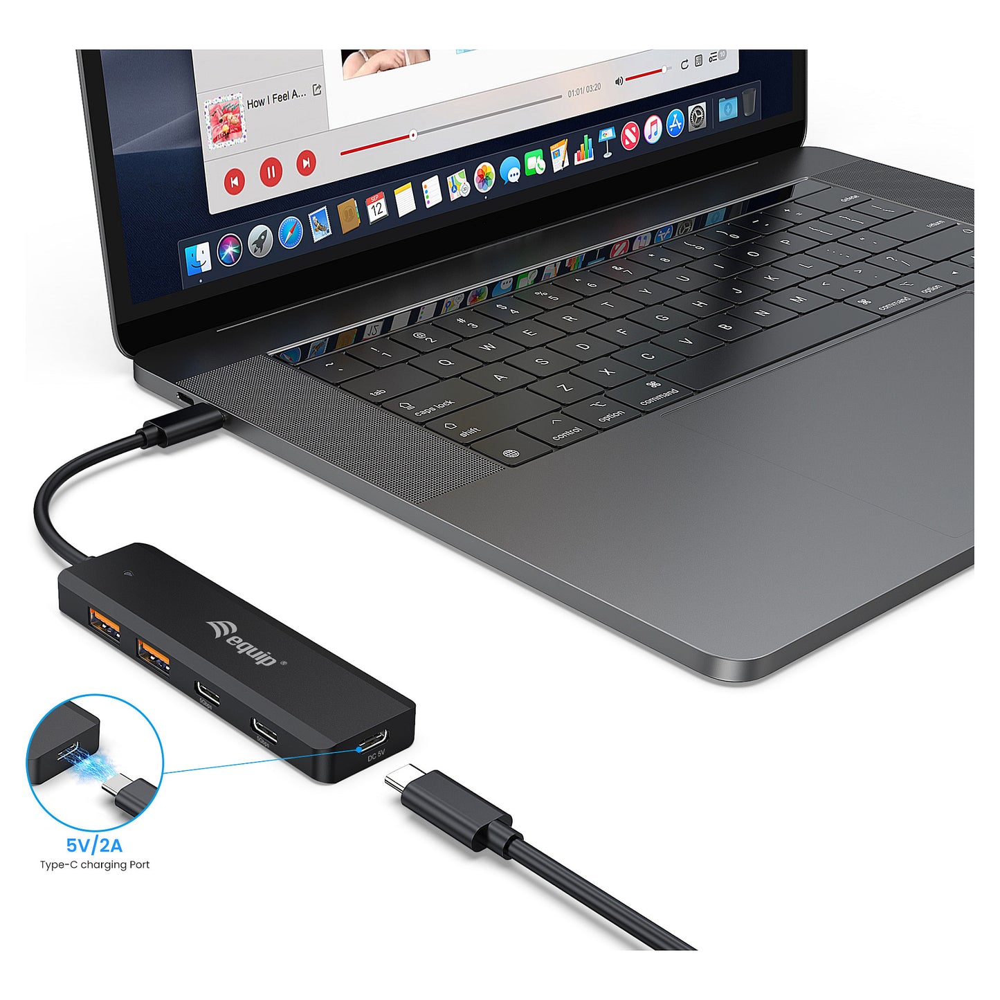 Equip USB-Hub 4-Port 3.2/C->2xUSB-C 2xUSB-A 10Gbps o.Netz.sw