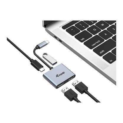 Equip Dock USB-C->2xHDMI.USB 3.0.100WPD 15cm si