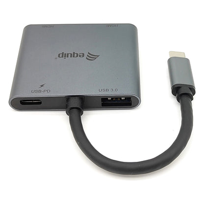 Equip Dock USB-C->2xHDMI.USB 3.0.100WPD 15cm si