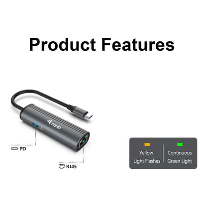 Equip Dock USB-C->GbE.100WPD3.0 15cm gr