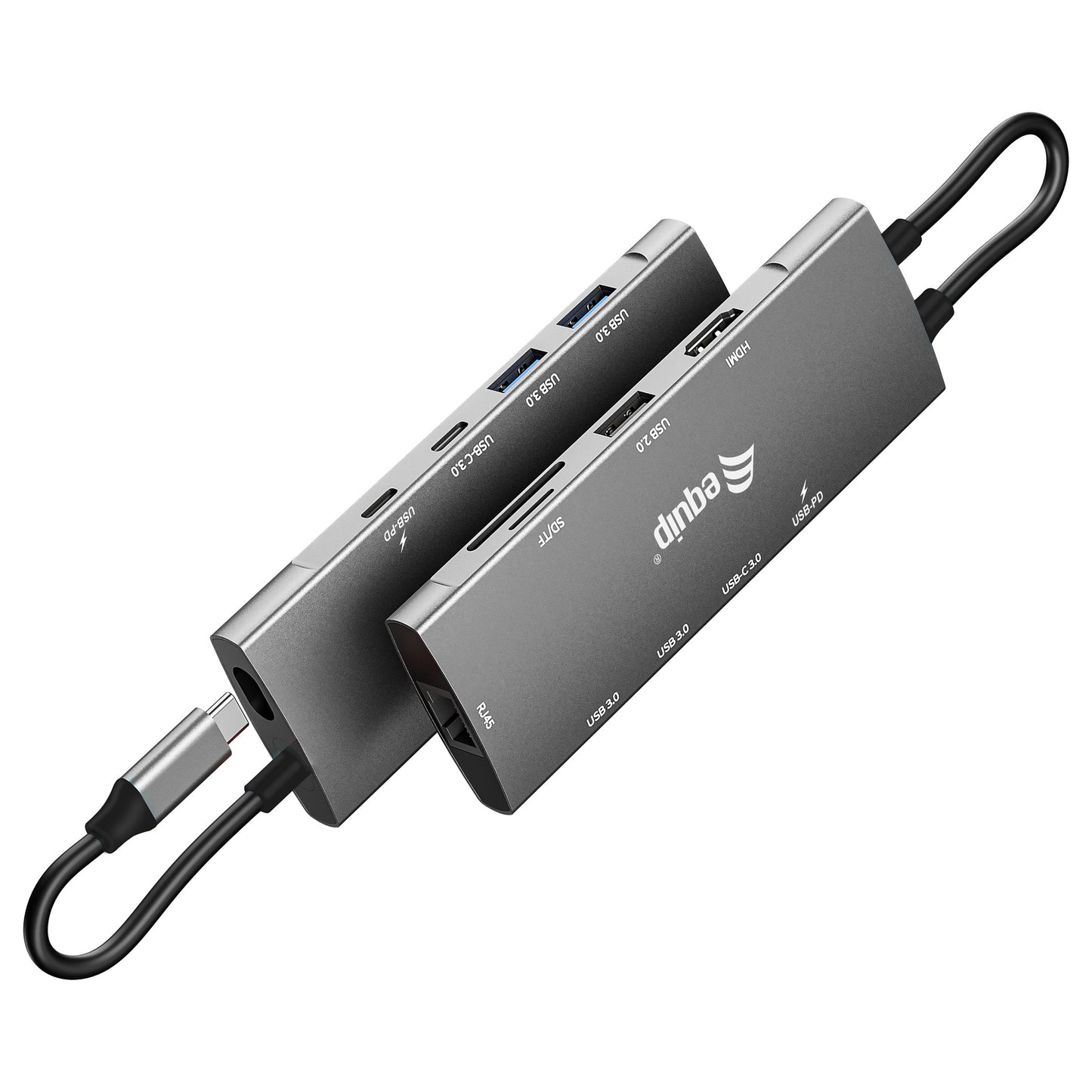 Equip Dock USB-C->HDMI.GbE.USB2.0.3xUSB3.0.100WPD.+ 25cm si
