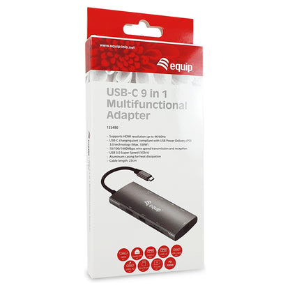 Equip Dock USB-C->HDMI.GbE.USB2.0.3xUSB3.0.100WPD.+ 25cm si