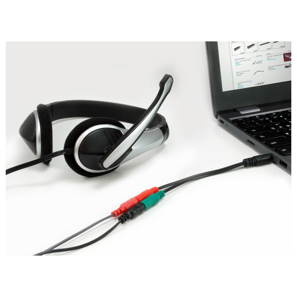 Equip Audiokabel 3.5mm 1x/2x St/Bu 0.15m Y-Kabel