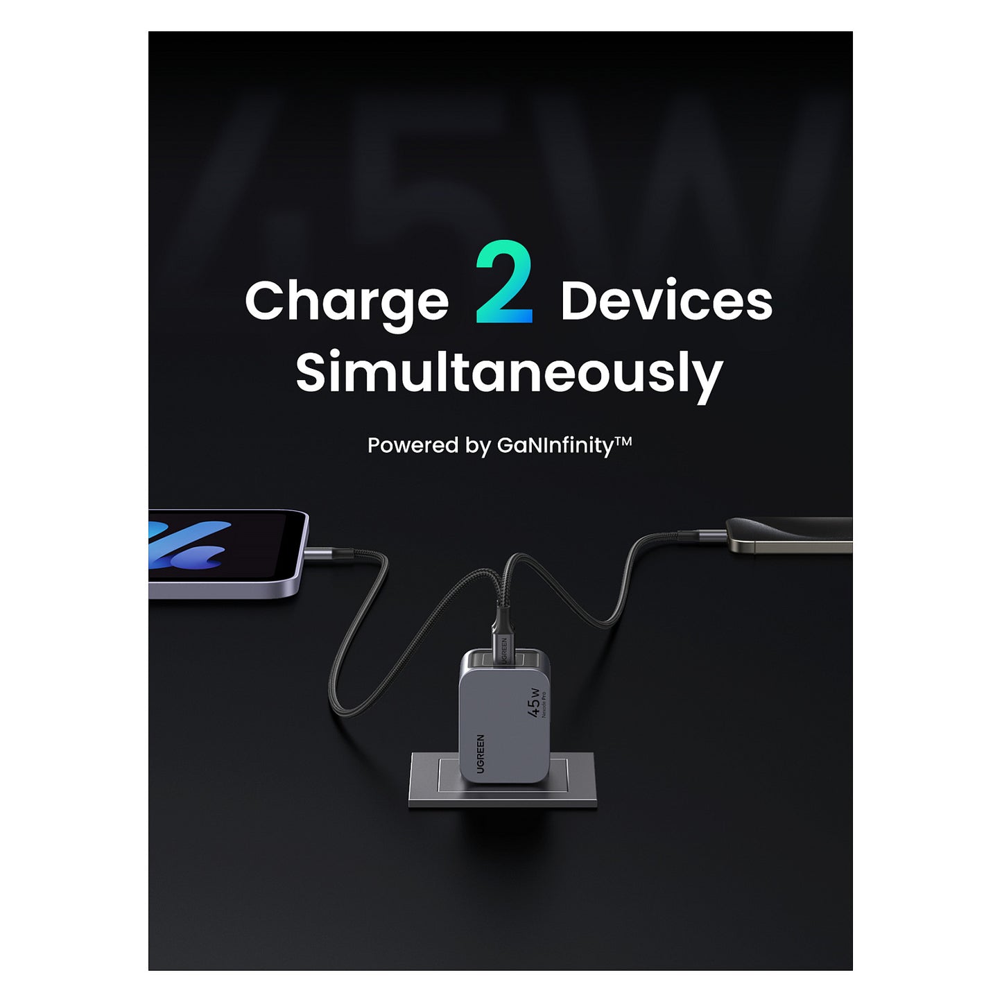 UGREEN Nexode Pro 45W Dual USB-C GaN Fast Charger EU gray
