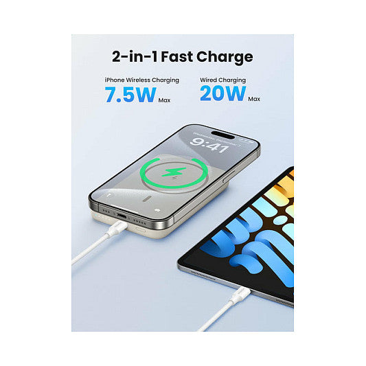 UGREEN 10000mAh Mini Powerbank Wireless 20W with MagSafe white