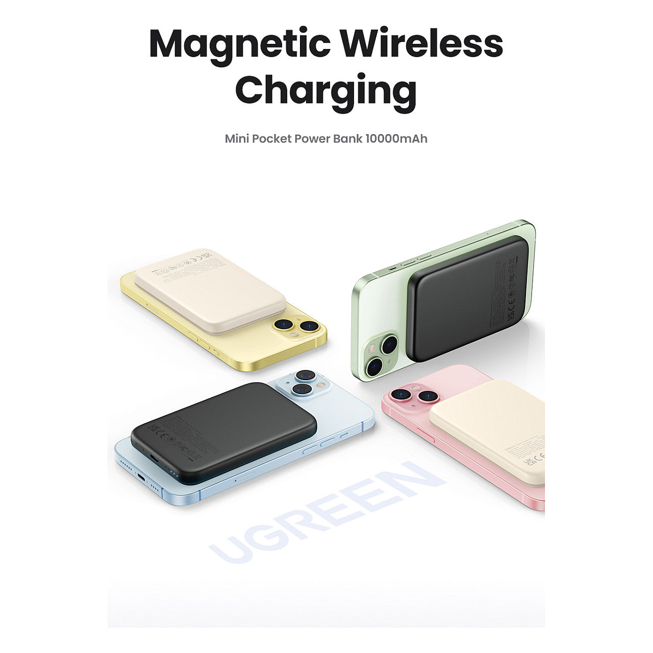 UGREEN 10000mAh Mini Powerbank Wireless 20W with MagSafe white