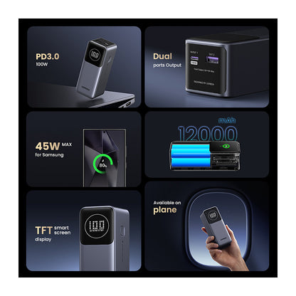 12000mAh 100W Fast Charging Powerbank