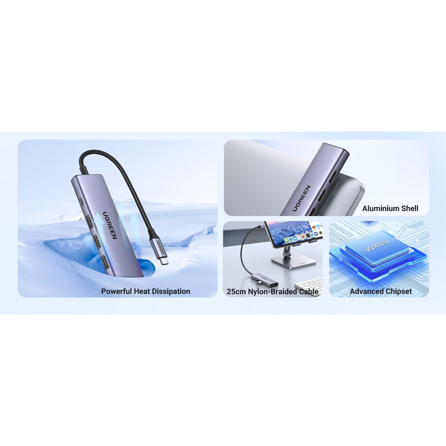 UGREEN Revodok 5-in-1 4K HDMI USB-C Hub mit 3x USB-A 3.0