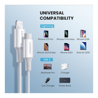 UGREEN Lightning To Type-C Cable 1m white