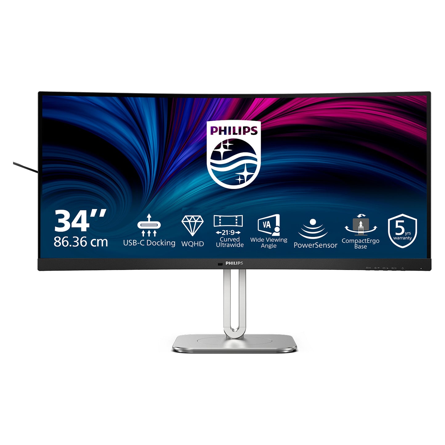 Philips 86.4cm (34.0") 34B2U5600C 21:09 HDMI+DP+USB-C grey