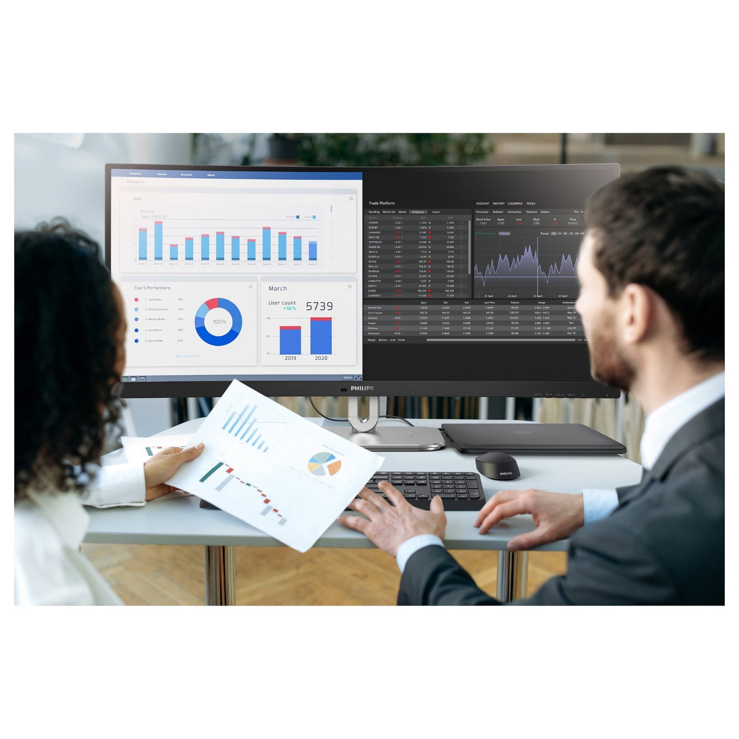 Philips 86.4cm (34.0") 34B2U5600C 21:09 HDMI+DP+USB-C grey