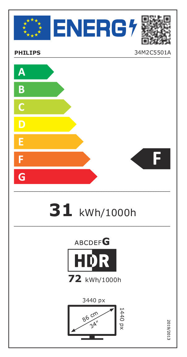 Philips 86.4cm (34.0") 34M2C5501A 21:09 2xHDMI+DP+USB Curved