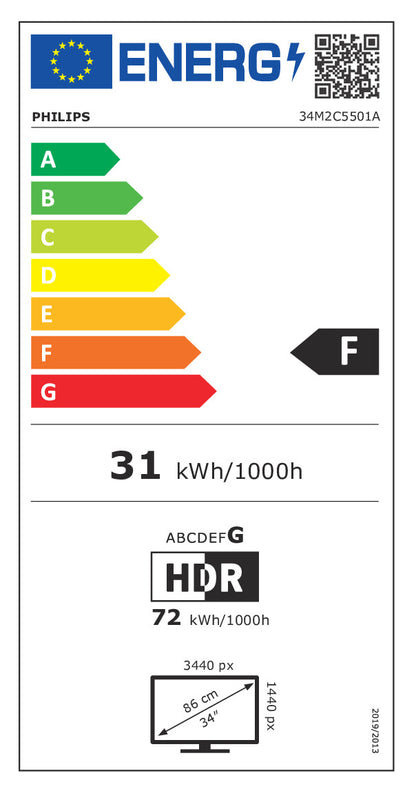 Philips 86.4cm (34.0") 34M2C5501A 21:09 2xHDMI+DP+USB Curved