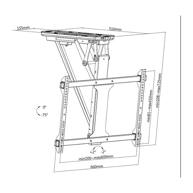 Equip Deckenhalterung 32"-70"/1TFT 35kg motorisiert sw lite Retail