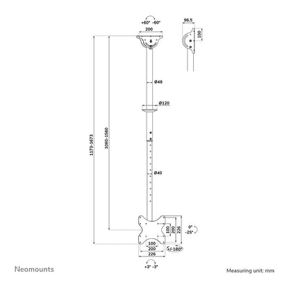 Neomounts DEH 23"-42" 1TFT 1Gelenk H:106-156cm Max.50 schwa