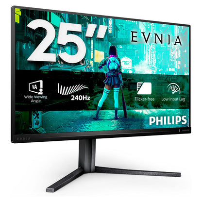 62,2cm/24,5" (1920x1080) Philips Evnia 25M2N3200W/00 16:9 VA 1ms 240Hz HDMI2.0 DisplayPort1.4 VESA Black/Anthrazit