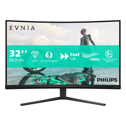80cm/31,5" (2560x1440) Philips Evnia 32M2C3500L/00 16:9 WQHD Fast VA 1ms 180Hz HDMI DisplayPort VESA HDR FreeSync Curved