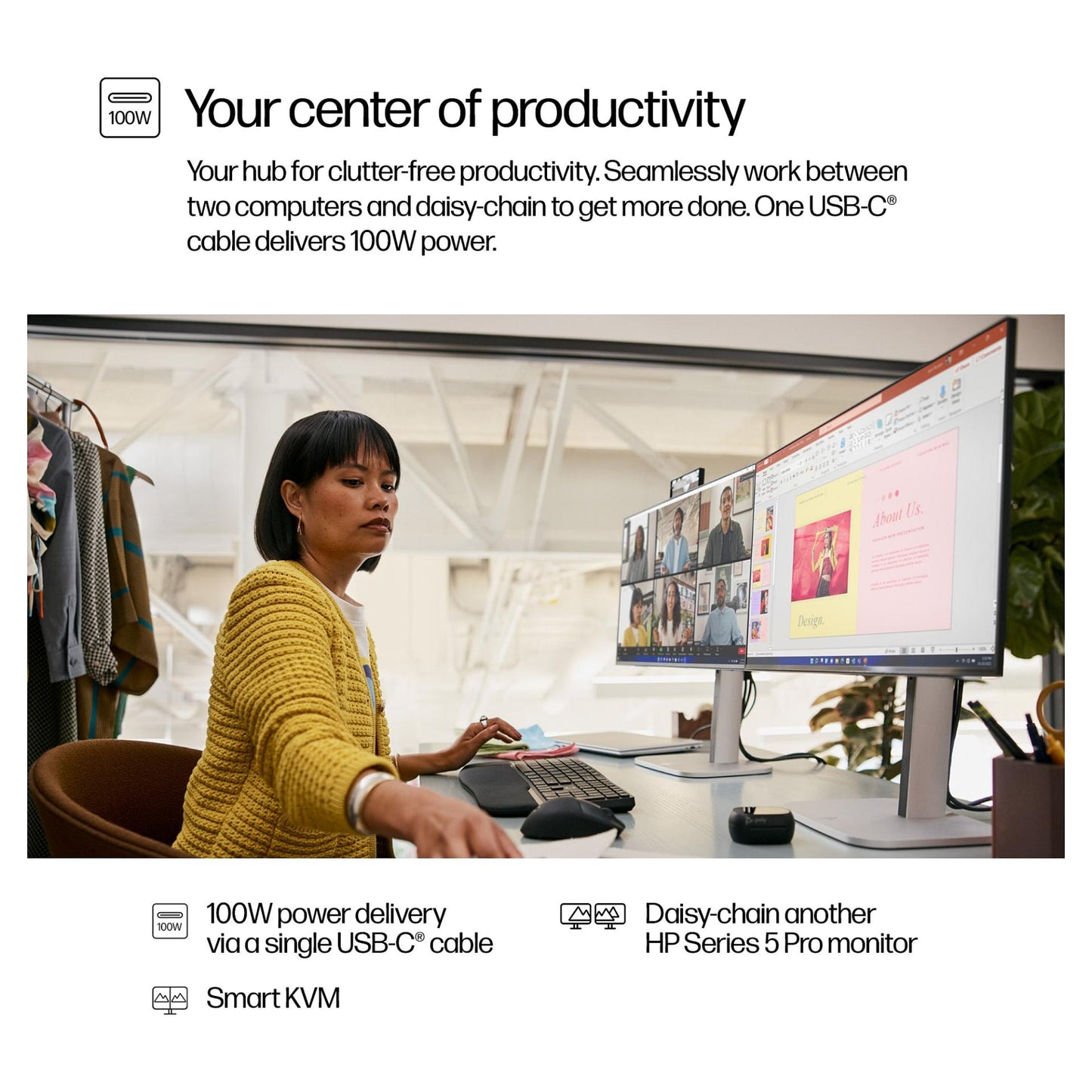 HP 524pm IPS FHD 1920x1080@100Hz DP/HDMI/USB-c 350cd 5ms