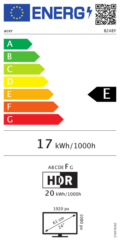 acer B248Ybemiqprcuzx Monitor 61.0 cm (24.0 Zoll) schwarz