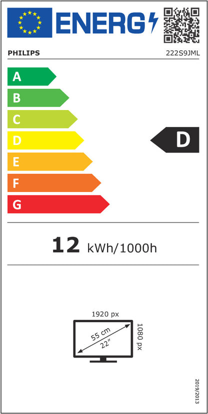 Philips 54.6cm (21.5") 222S9JML 16:09 HDMI+DP Lift black