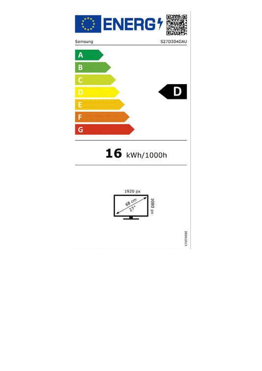 86,6cm/27" (1920x1080) Samsung S27D304GAU 16:9 FHD IPS 5ms 100Hz VGA HDMI Black