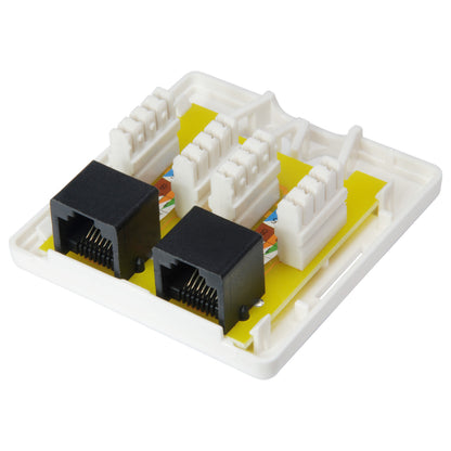 Equip Aufputzdose Cat6 2xRJ45 UTP RAL 9010 Reinweiß