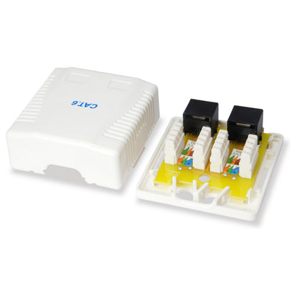Equip Aufputzdose Cat6 2xRJ45 UTP RAL 9010 Reinweiß