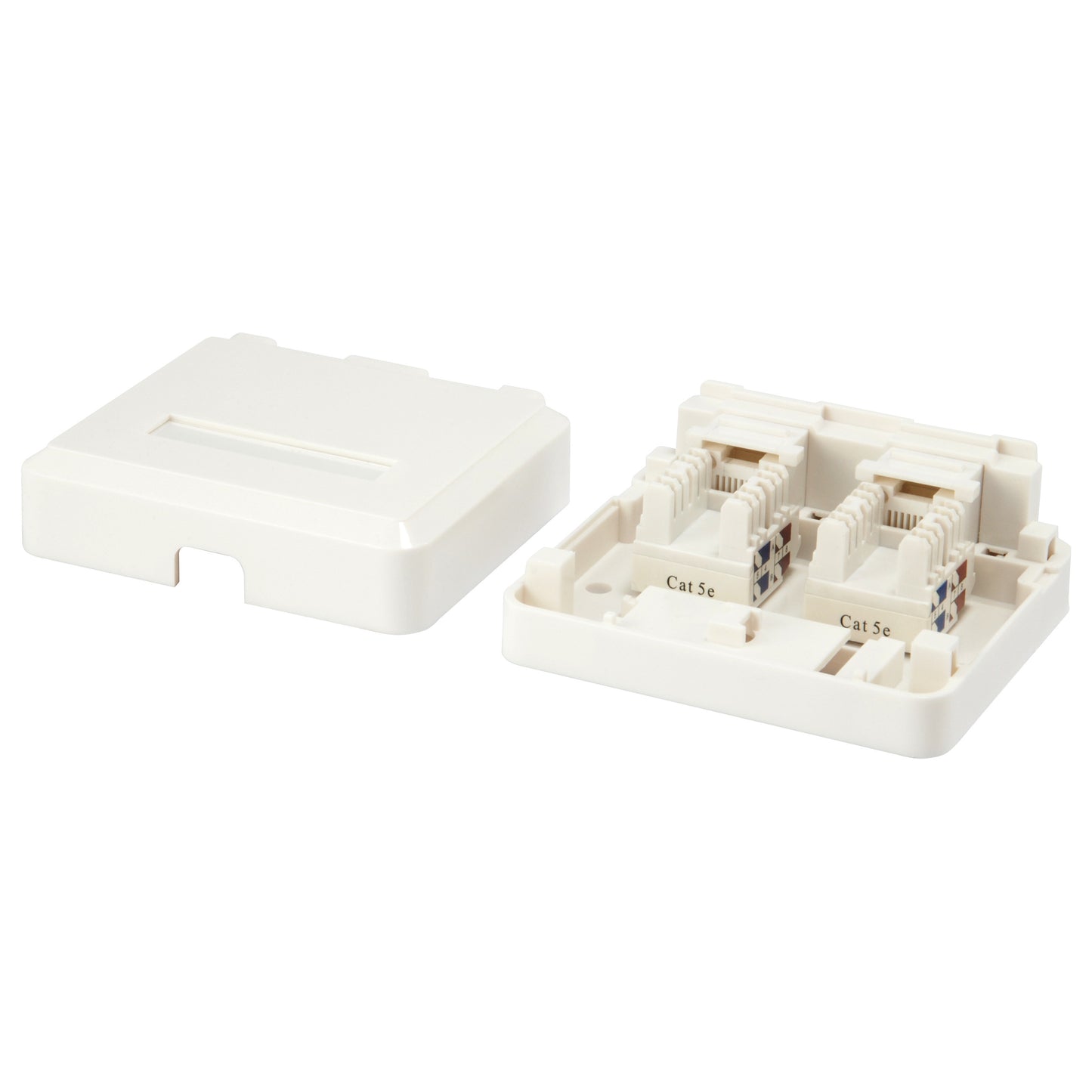 Equip Aufputzdose 2x Keystone Jack mit Abdeckung weiß