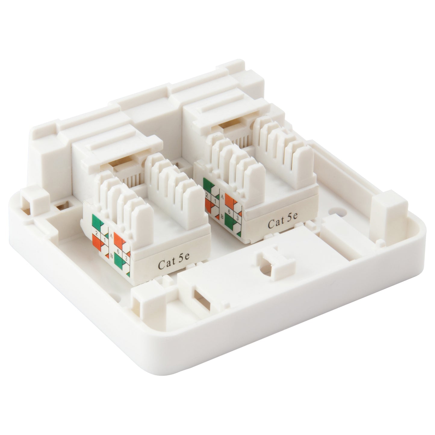 Equip Aufputzdose 2x Keystone Jack mit Abdeckung weiß