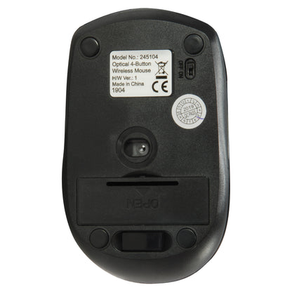Equip Optische Maus kabellos USB Travel 4 Tasten R+L schwarz