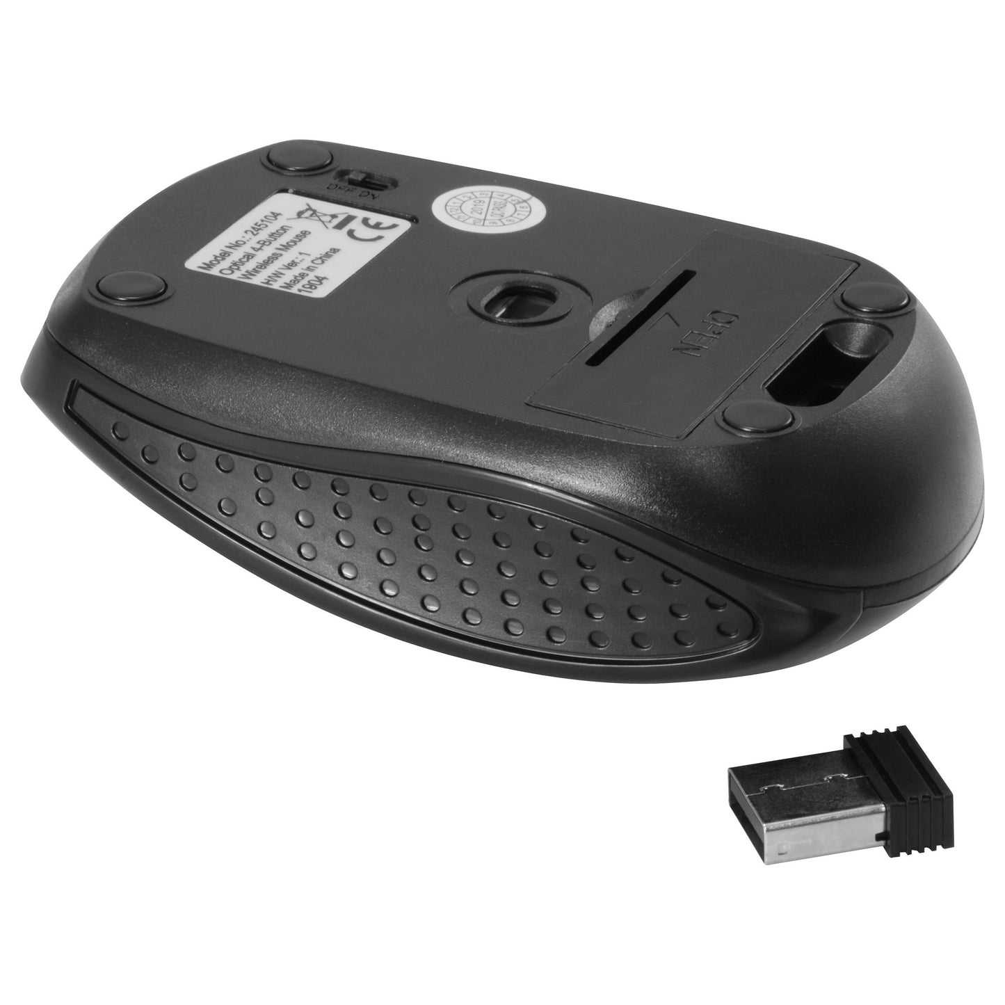 Equip Optische Maus kabellos USB Travel 4 Tasten R+L schwarz