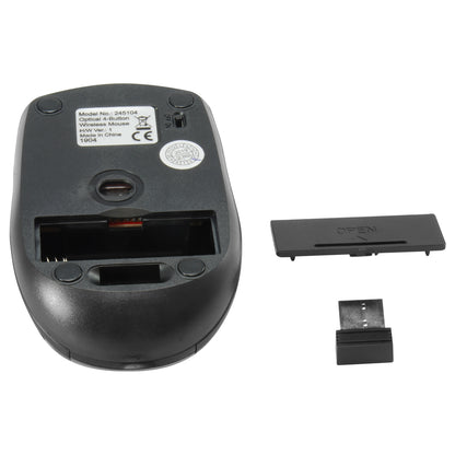 Equip Optische Maus kabellos USB Travel 4 Tasten R+L schwarz
