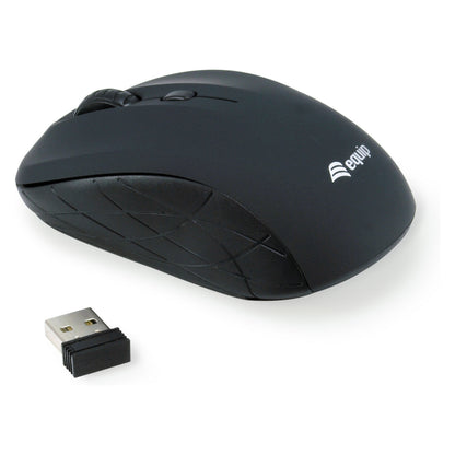 Equip Optische Maus kabellos USB Mini R+L schwarz